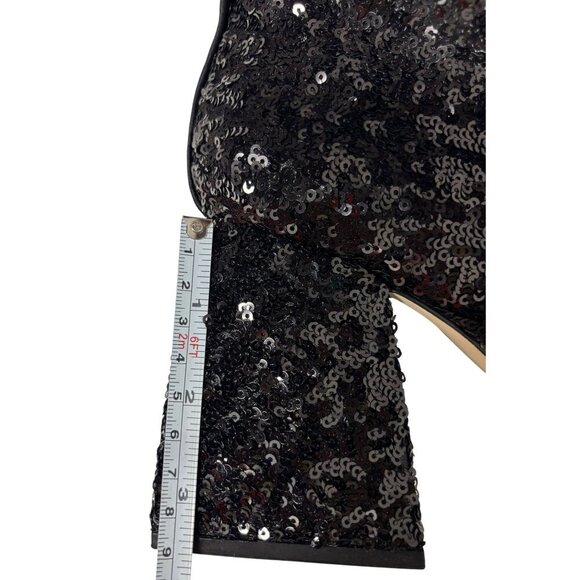 CIRCUS BY SAM EDELMAN / Kia Sequin / Black / Lace-Up & Zipper Closure / Chunky / - Picture 6 of 8